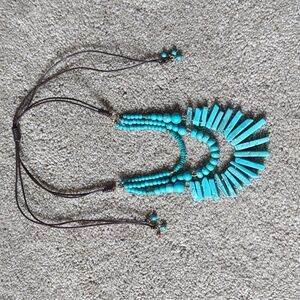 Anthropologie free people torquoise adjustable beaded necklace